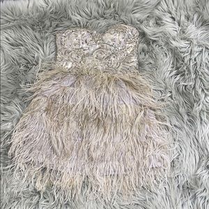 Feathered Sequin Dress